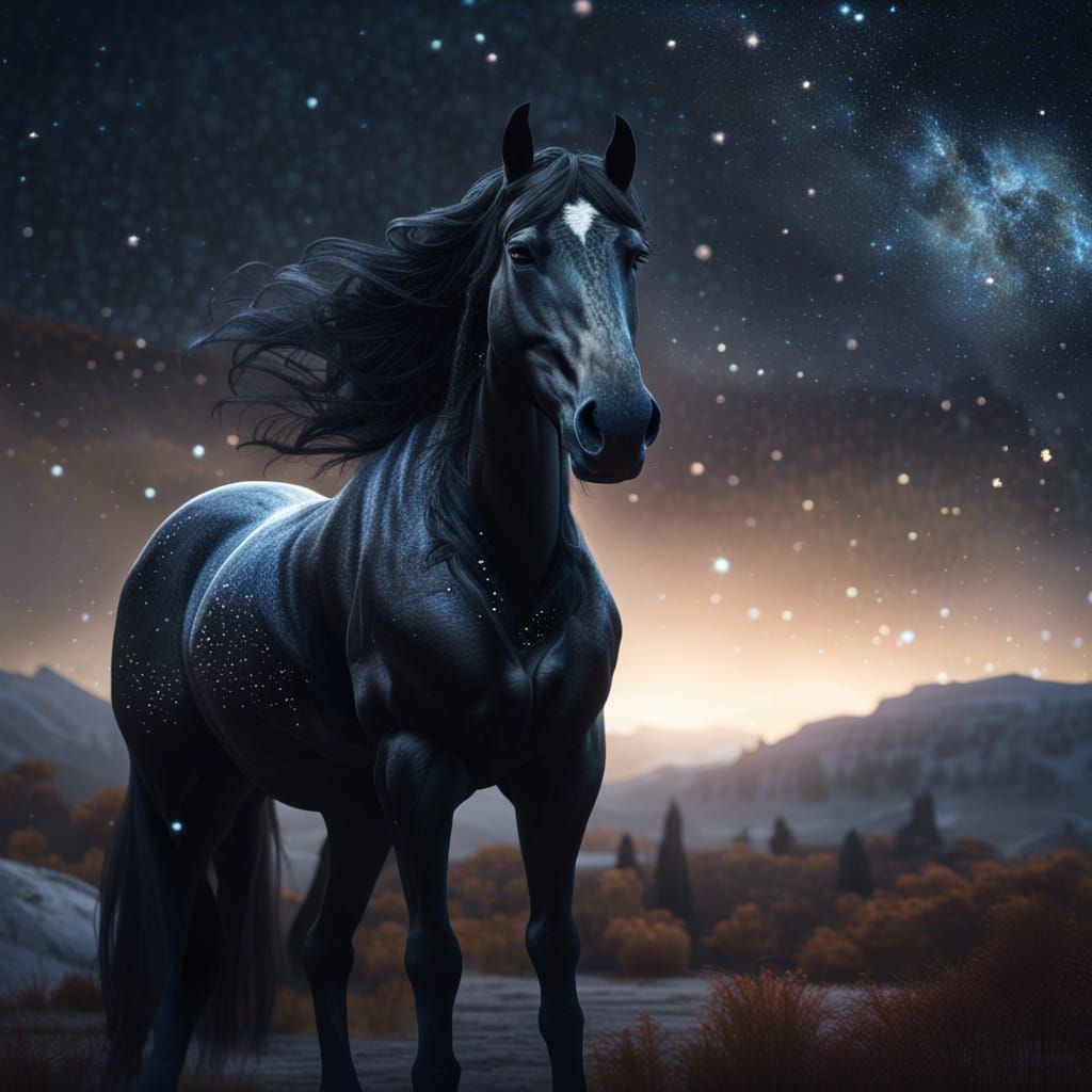 Black Horse Watches Stars in Detailed Matte Painting