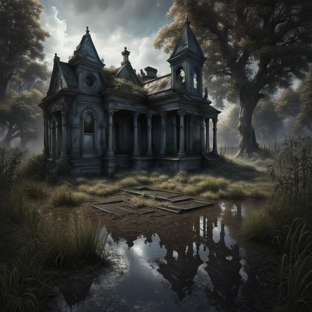 Haunted Victorian Graveyard in Photorealistic Detail