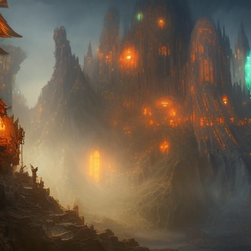 Fantastical Matte Painting in Deep Color