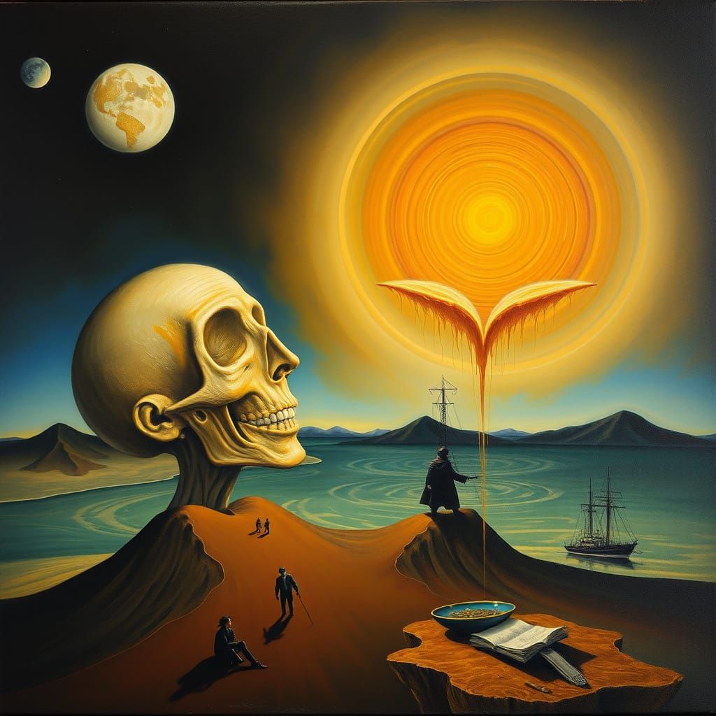 Surreal Matter of Shame and Wisdom as Melting Oil Painting