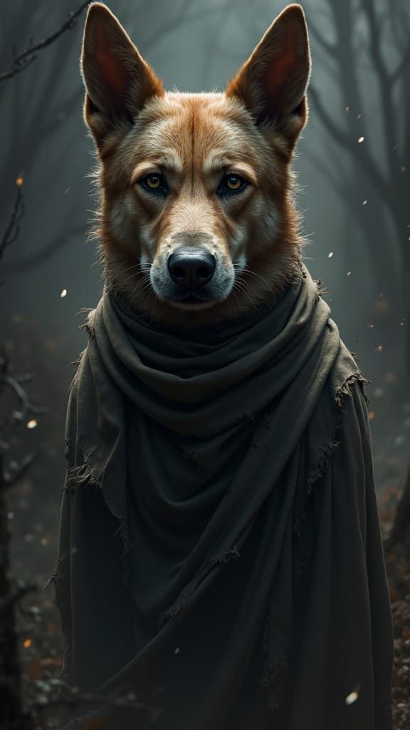 Decisive Dog in Dark Fantasy Realm