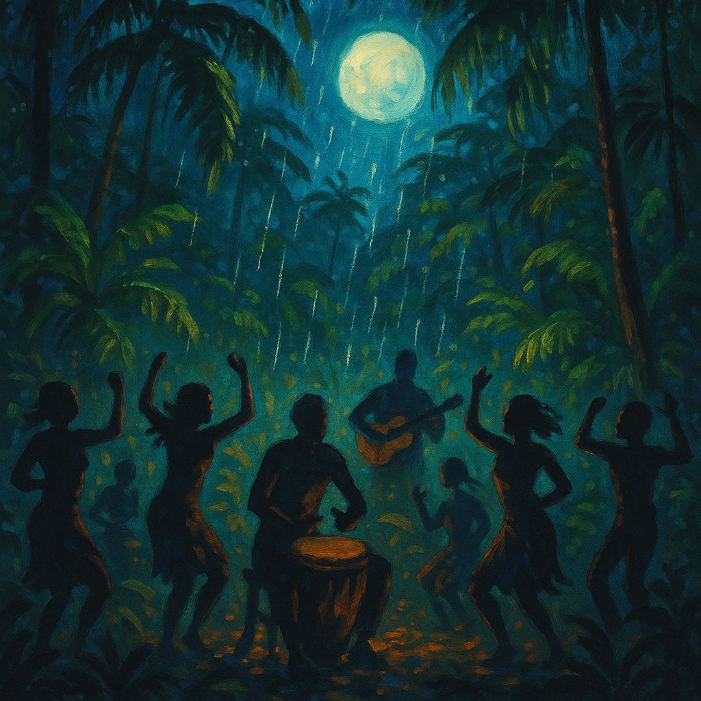 Rhythm of the night in the rain forest.