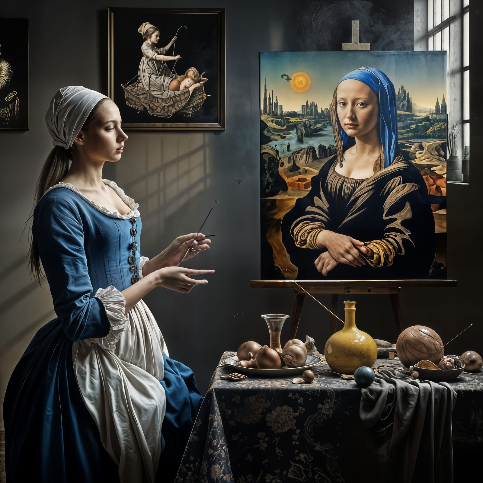 Master DaVinci asked her for a quick rendering of her new portrait idea...