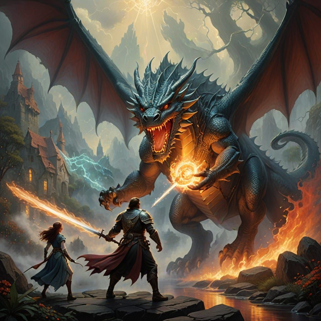 Ethereal Fantasy Hero Intercepts Dragon's Breath in a Hyperd...
