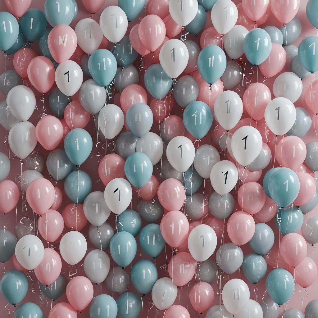 Celebratory Balloons Featuring the Number 111