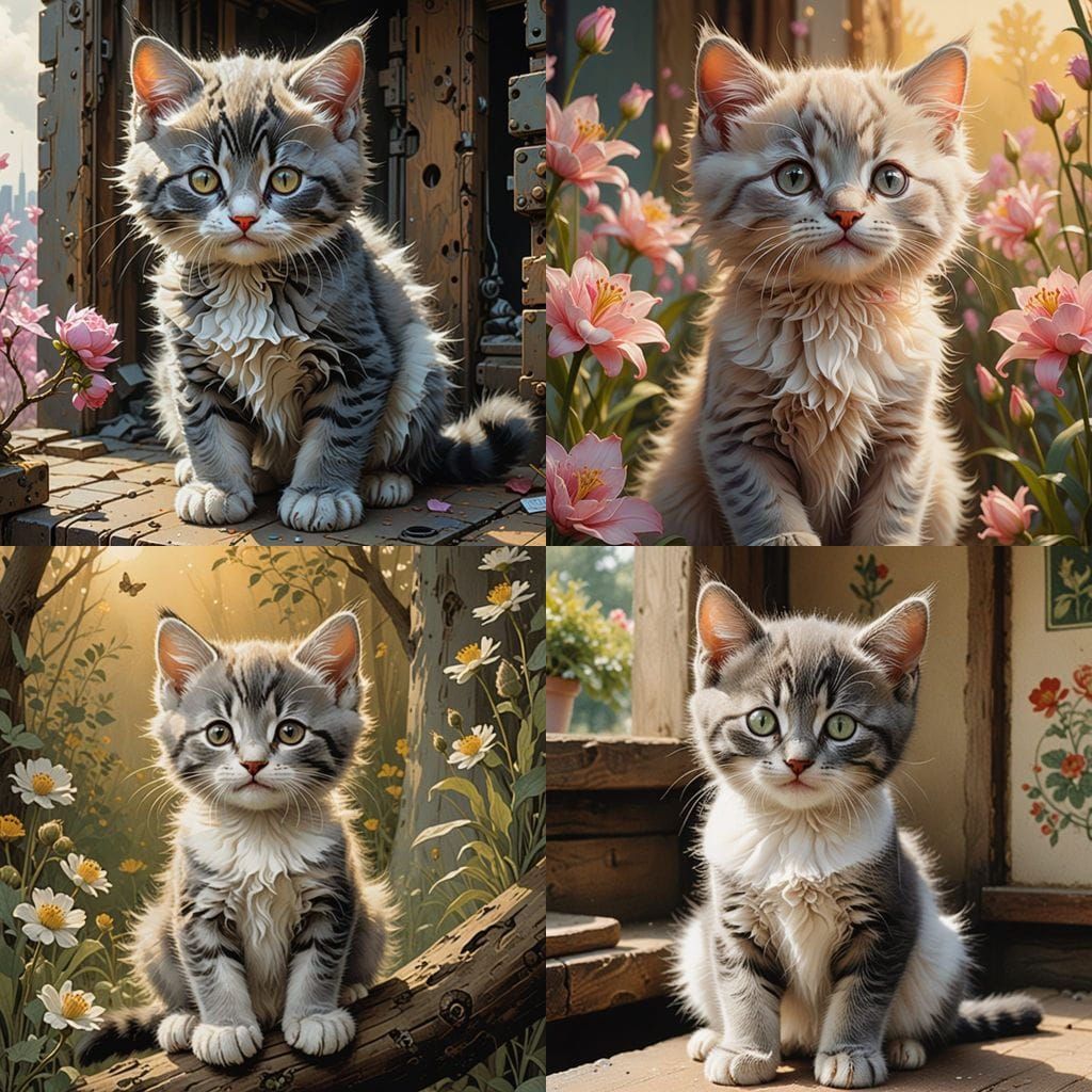 Tiny Kitten Grooming on a Finger Tip