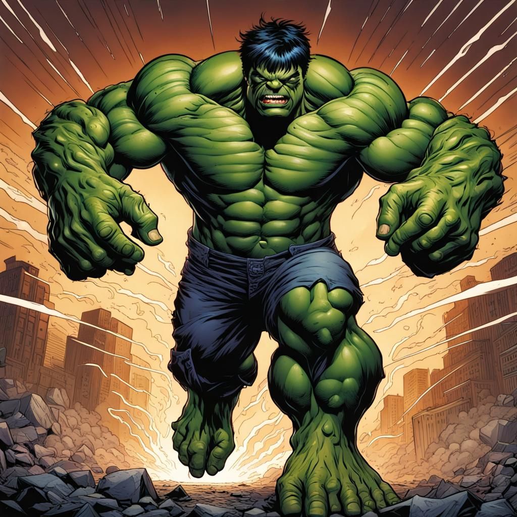 Hulk Comic Book Art in Brooks and Mumford Style