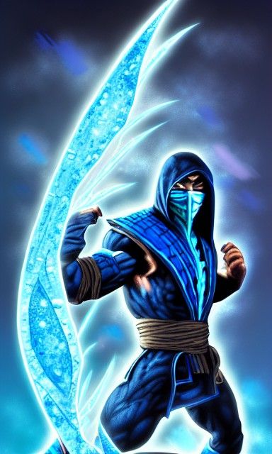 Sub-Zero Mortal Kombat in Anime Comic Style