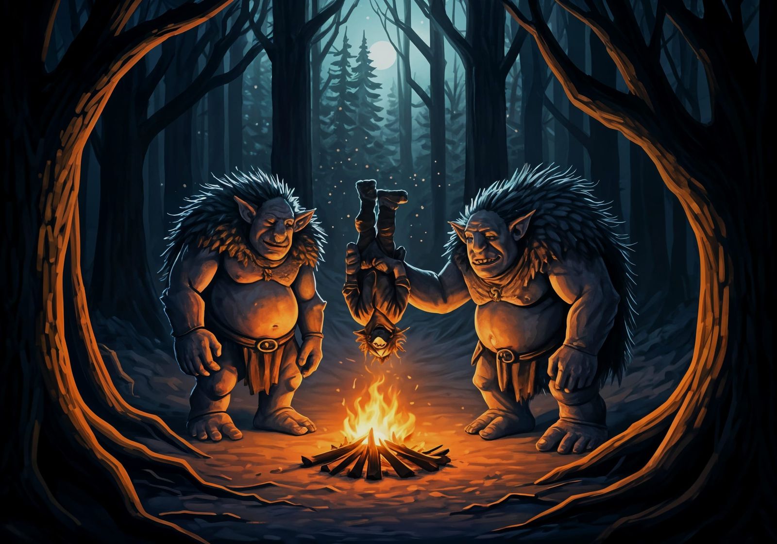 Trolls and Hobbit: Sketch of a Night Encounter