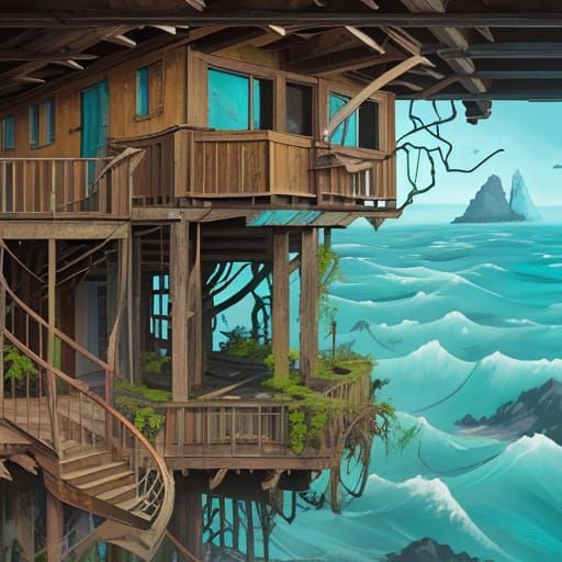 Vibrant Island Abode in Whirling Ocean Currents