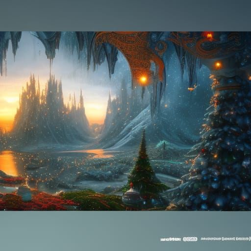 Festive Christmas Scene in Detailed Matte Painting