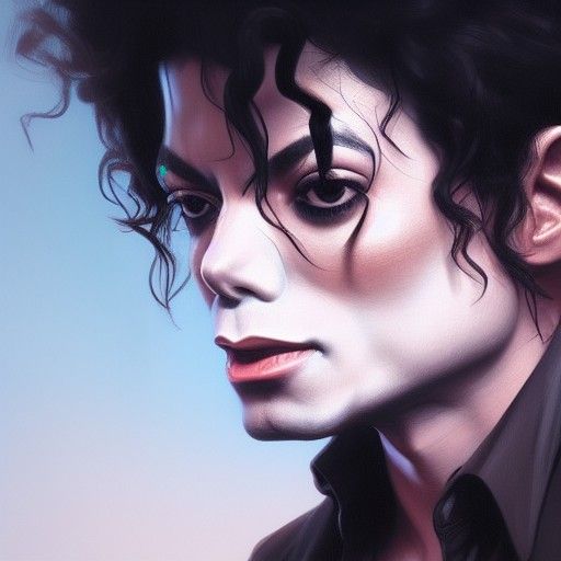 Sad Michael Jackson Portrait in Art Nouveau Style