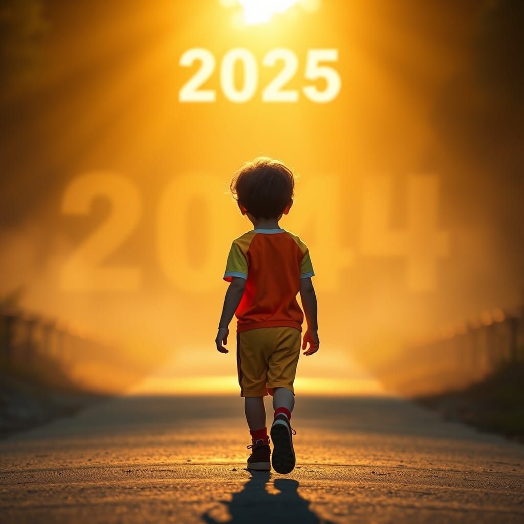 Child Embracing a Brighter Future in 2025