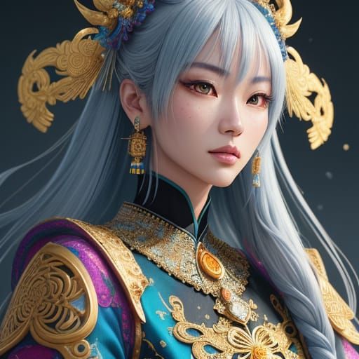 Ethereal Beauty in 3D Anime Style