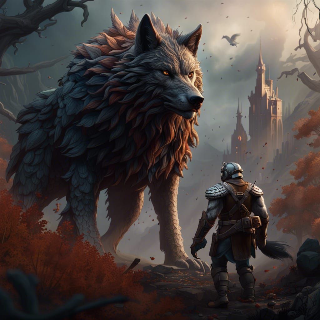 Wolf and Eagle Fantasy Concept Art