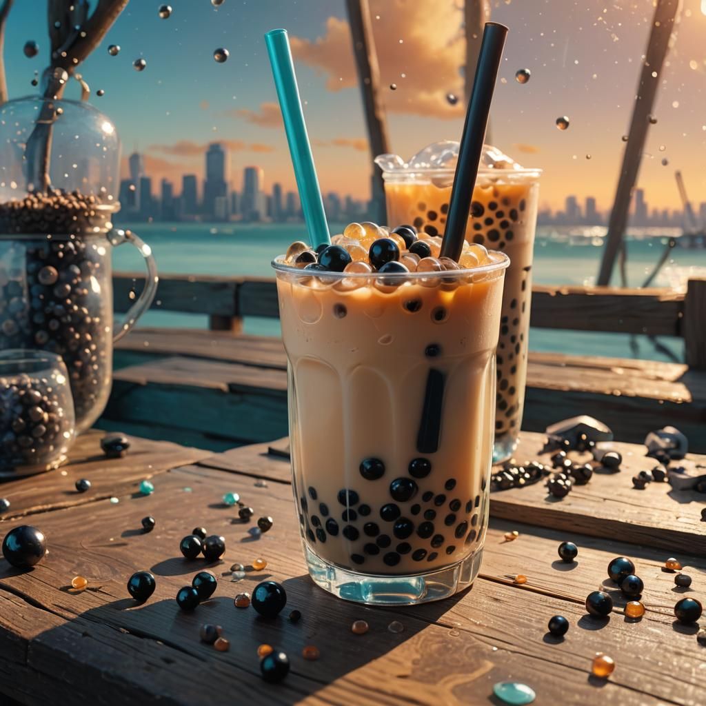 Brown Bubble Tea: Fantastical Matte Painting