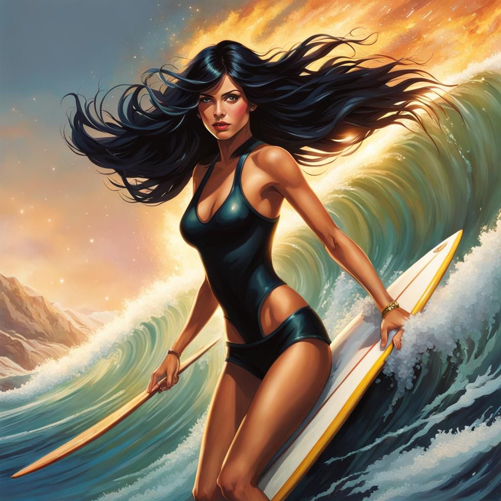 Surfer Girl Rides Blazing Trail Through Space