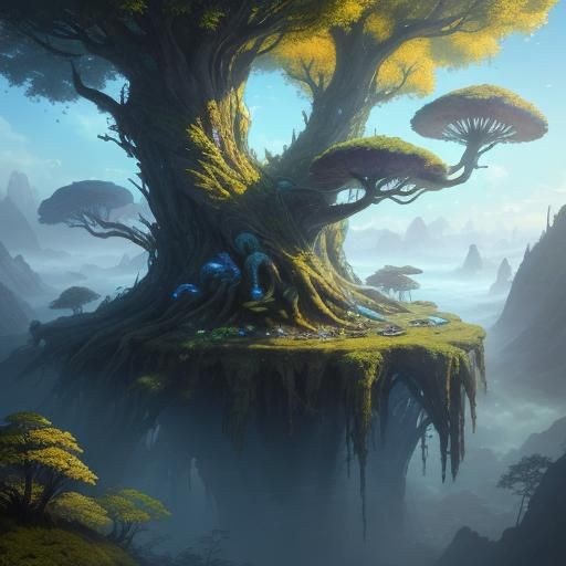Majestic Dog in Surreal Forest, Fantasy Concept Art