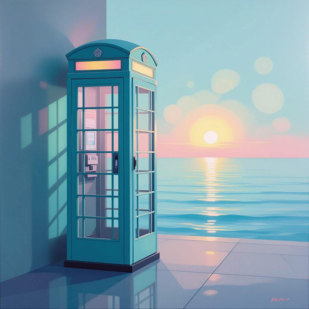 Ethereal Phone Booth in Pastel Gradients