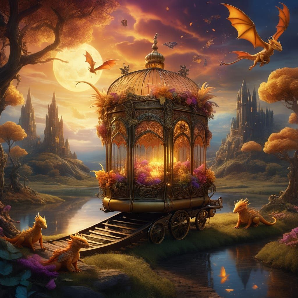 Surreal Train Chugs Through Vibrant Landscape in Epic Cinema...