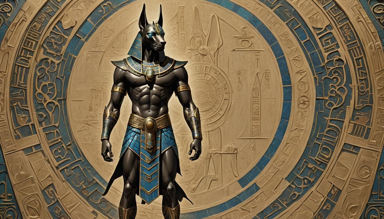 Egyptian God Anubis in Anime Style