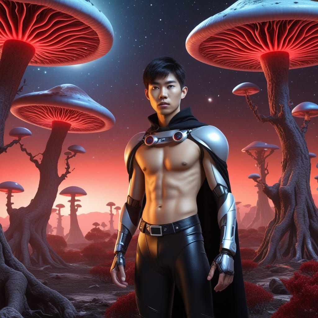 Cybernetic Captain Leads Crew on Alien Planet