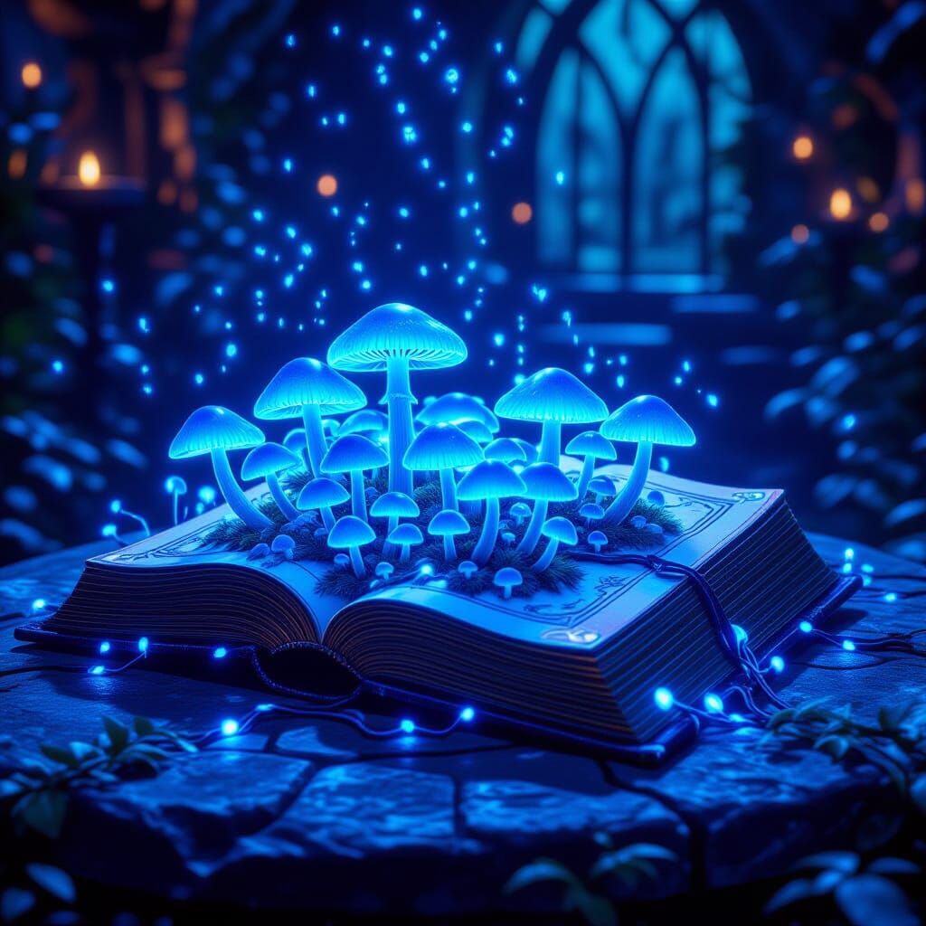 Glowing Spellbook Unleashes Bioluminescent Fungi: Unreal Eng...