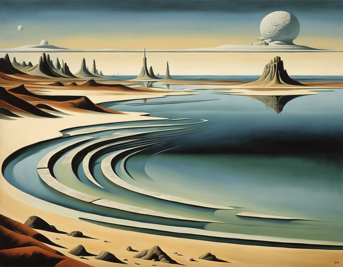 Surreal Coastal Scene in a Dreamlike Aesthetic