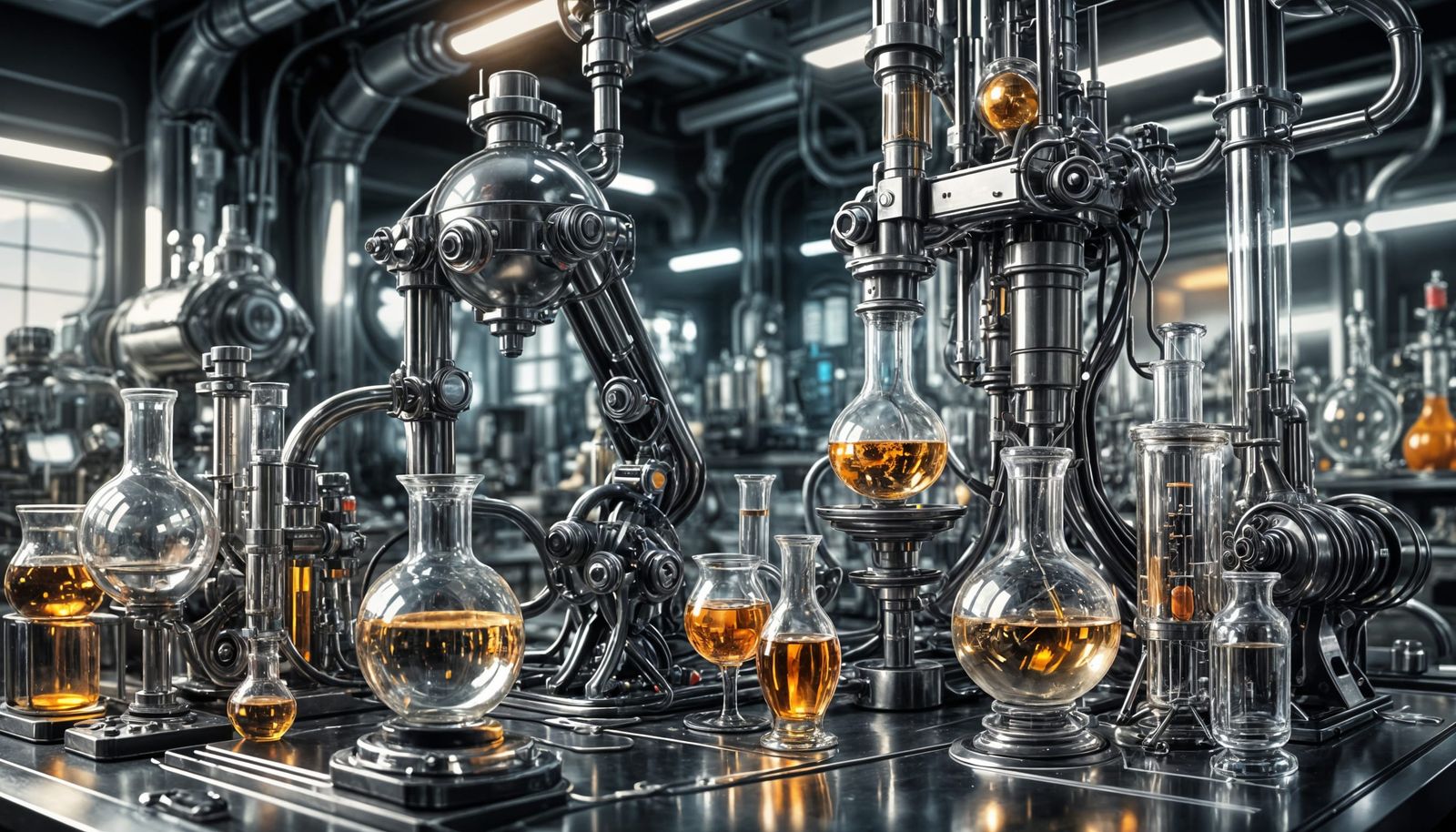 Photorealistic Laboratory Concept Art in Macro Photography