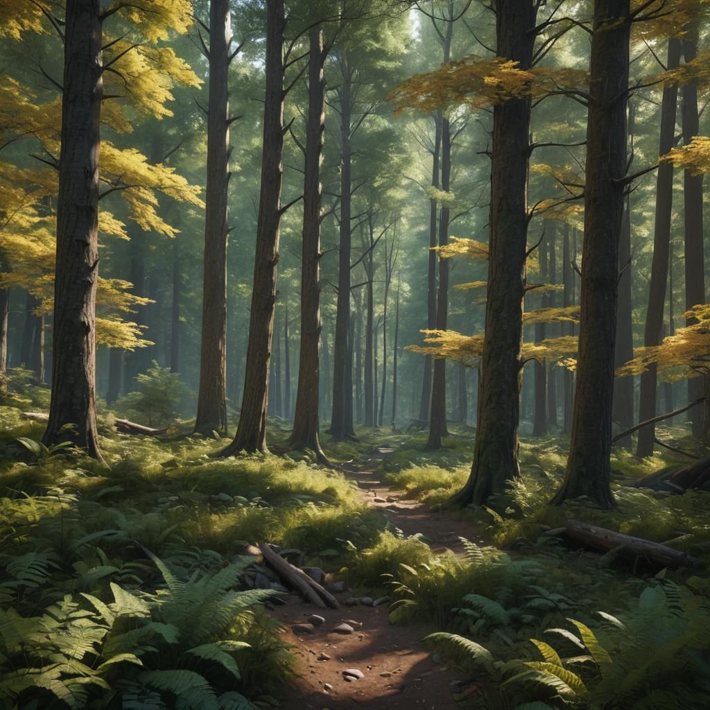 Hyperrealistic Serene American Forest in 32K Resolution