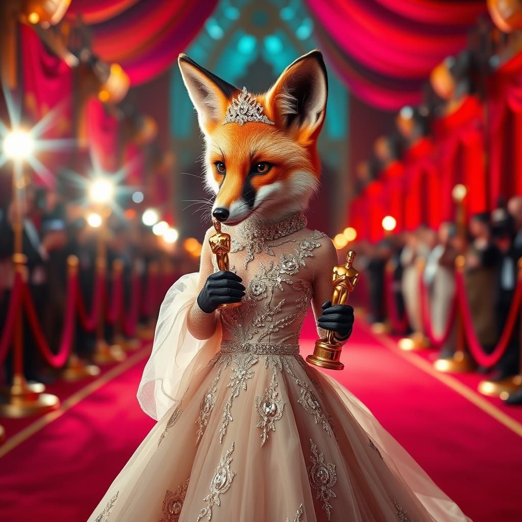 Glamorous Fox Red Carpet Oscar Winner