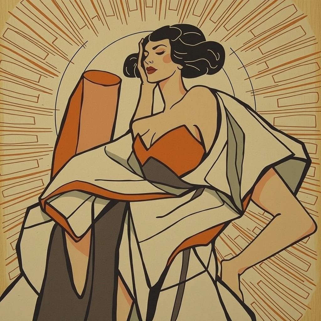 Elegant Woman in Nightclub Setting in Modern Style