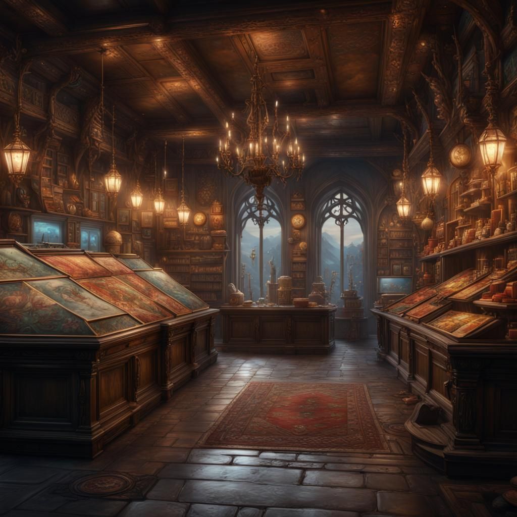 Fantastical Shop of Wonder: Detailed Matte Painting