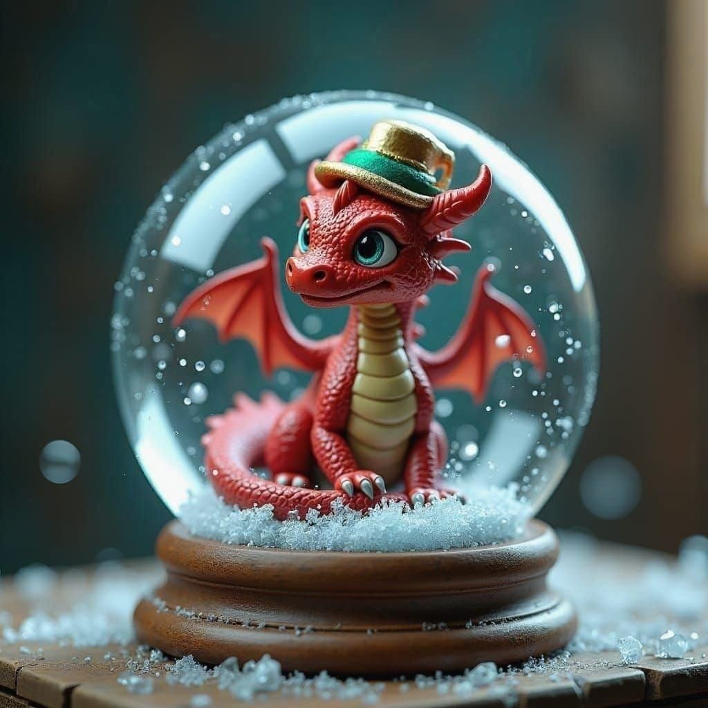 Dragon in Snow Globe: Matte Painting Concept Art