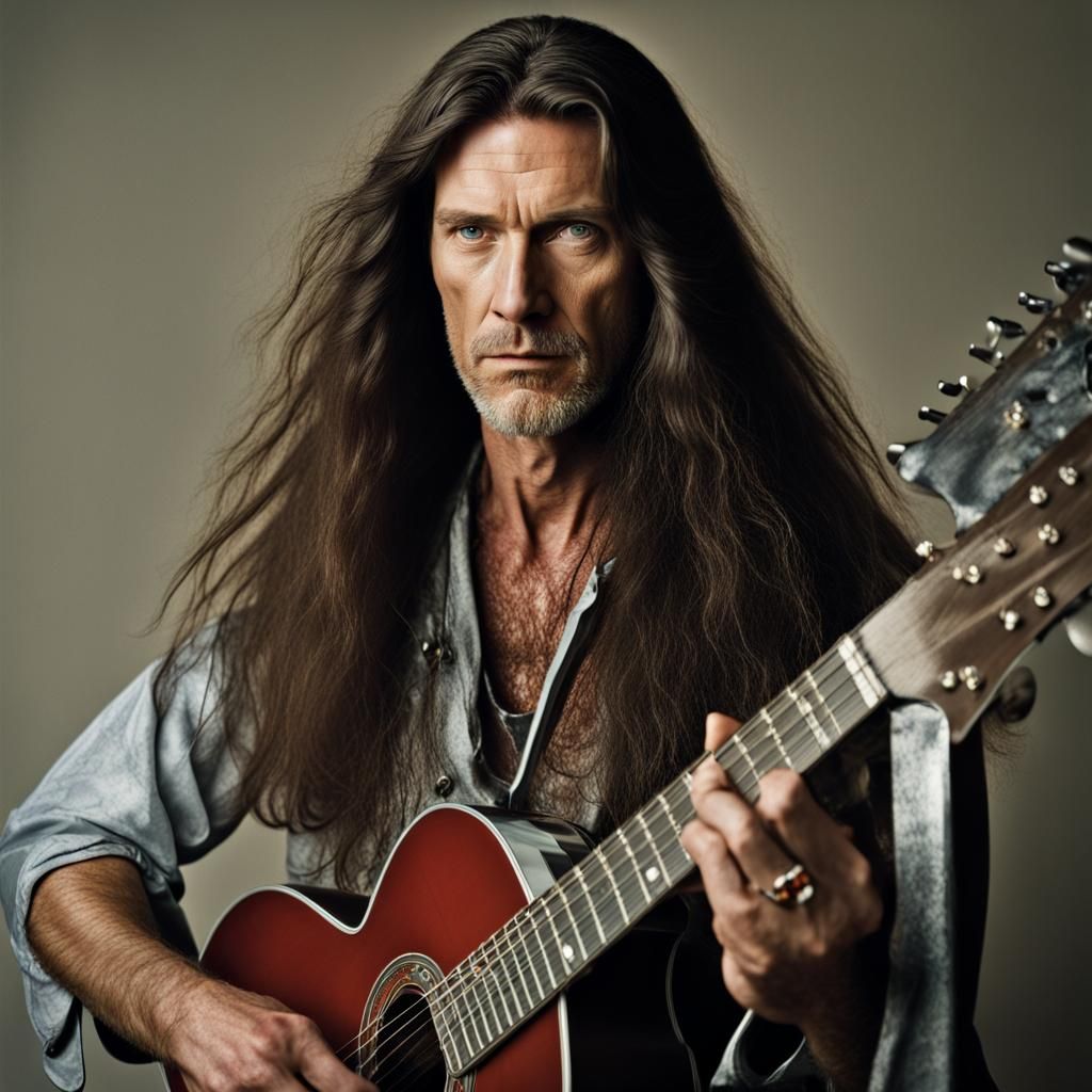 Metal Guitarist Portrait with Studio Lighting