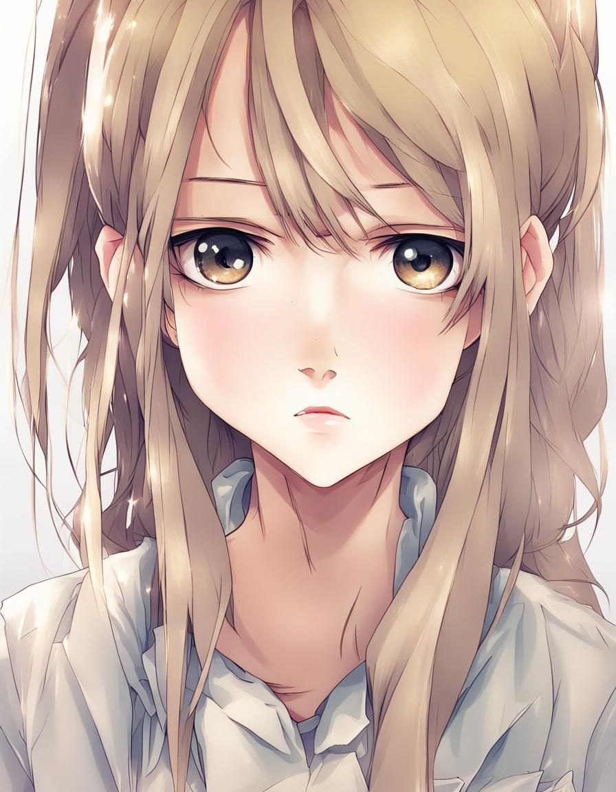 Anime Style Girl Face Digital Art
