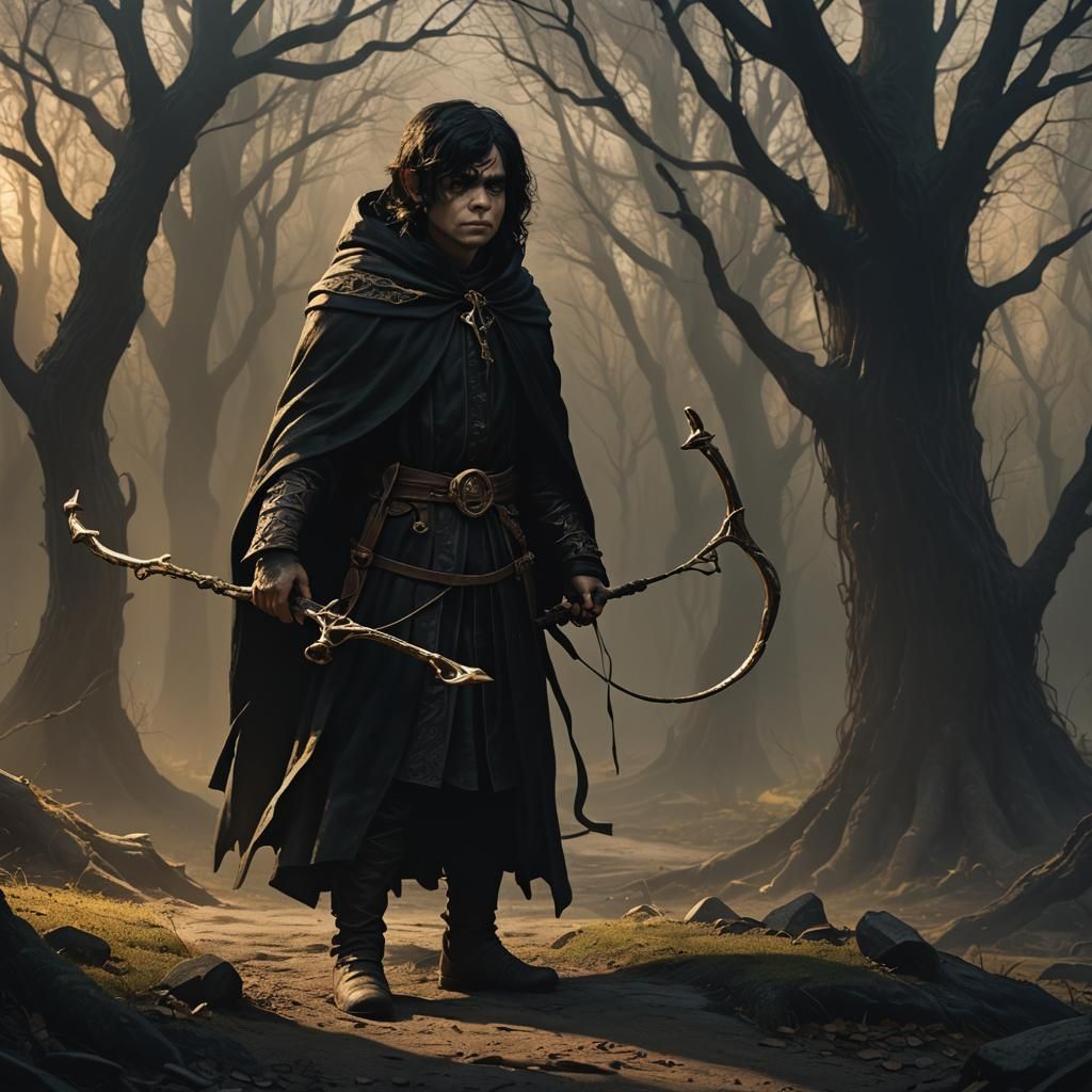 Dark Fantasy Halfling Archer in Shadowy Aura