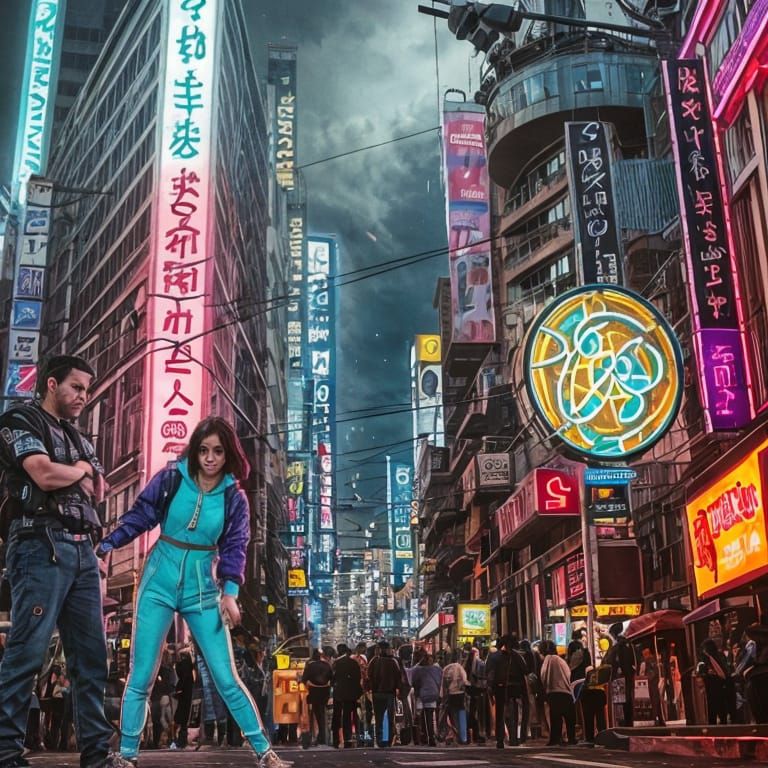 Dystopian Siberian Winter: Aerial View of Crouching Woman