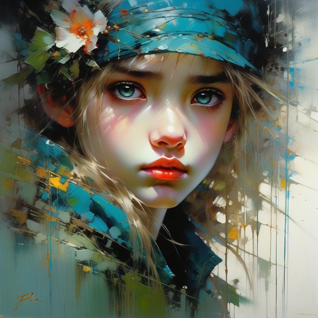 Festive Birthday Portrait in Mixed Media Style