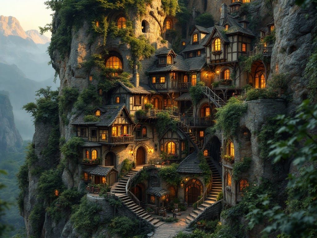 Medieval Cliffside Village