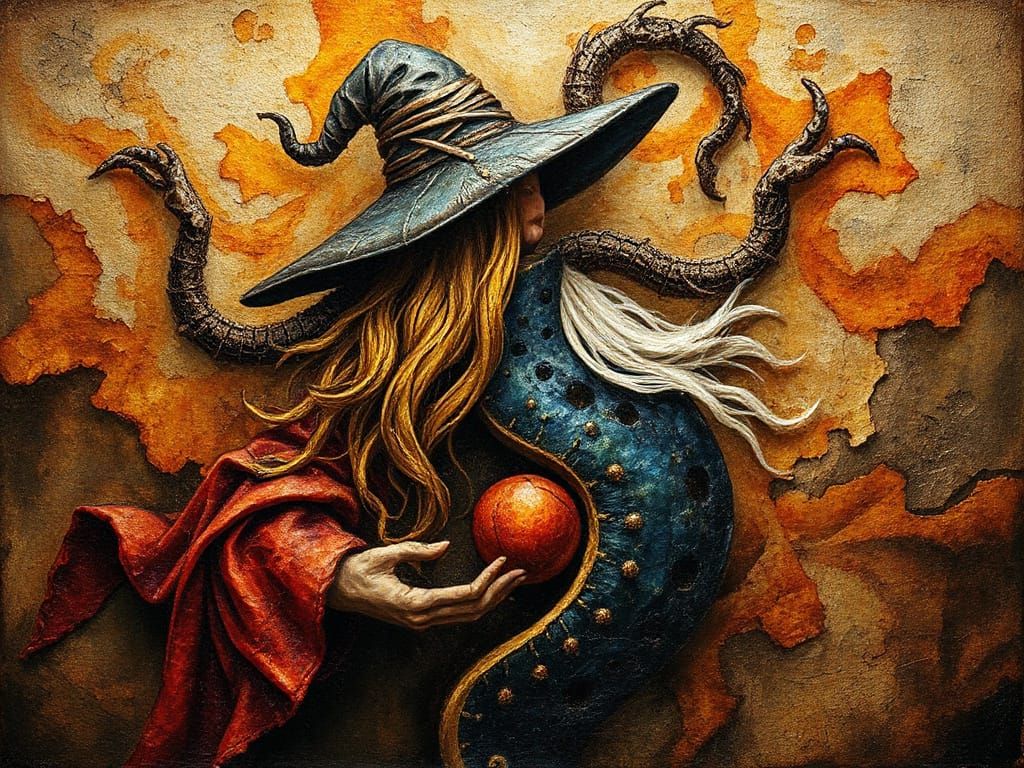 Celtic Witch Casting Spells in Scotland