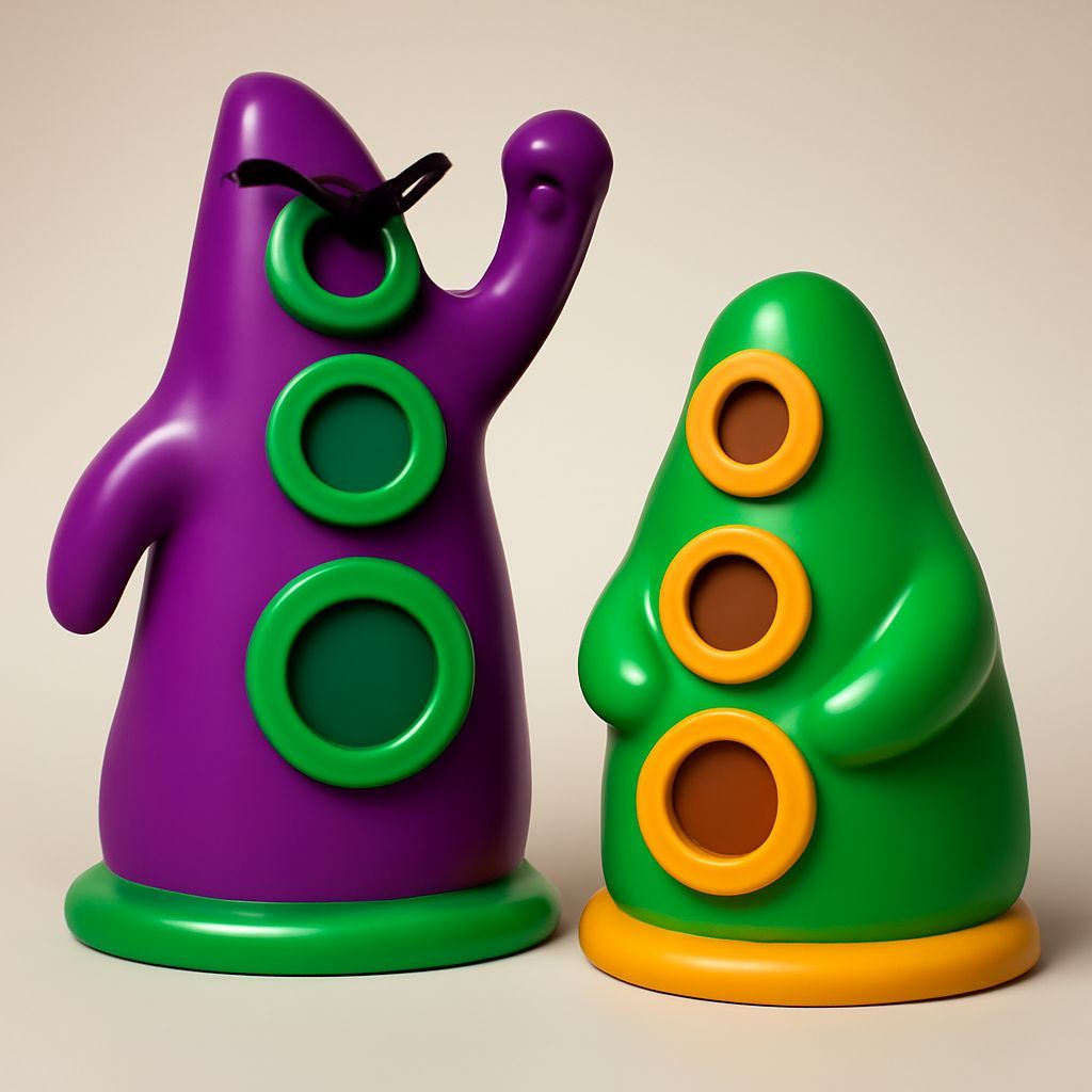 Day of the Tentacle: Purple and Green Tentacle Figurines