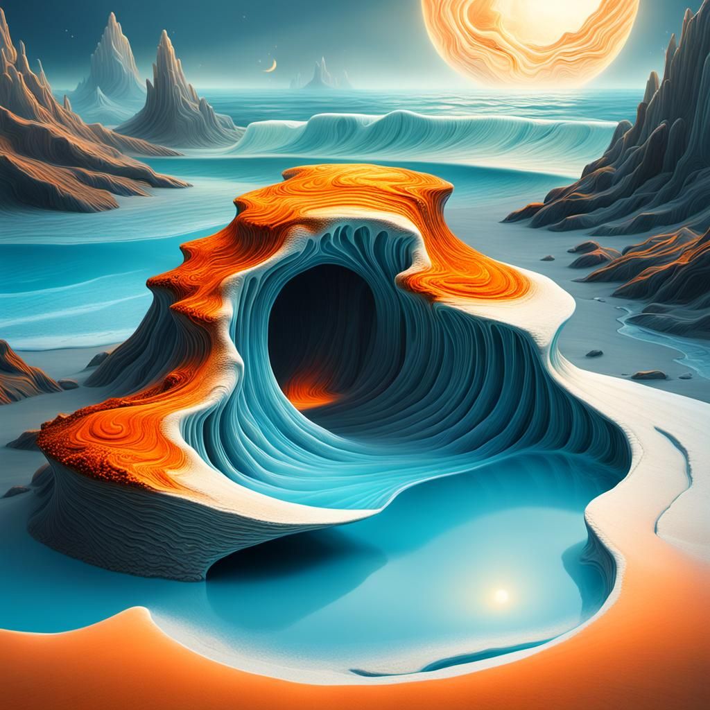 Frozen Wave Turns to Sand in Surreal Dreamworld