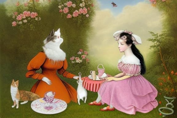 Fox's Frilly Tea Party in Enchanted Garden