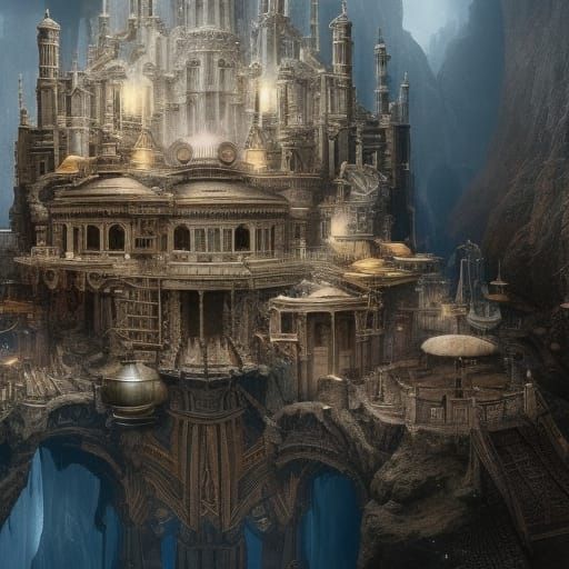 Intricate Blueprint of Cavern City