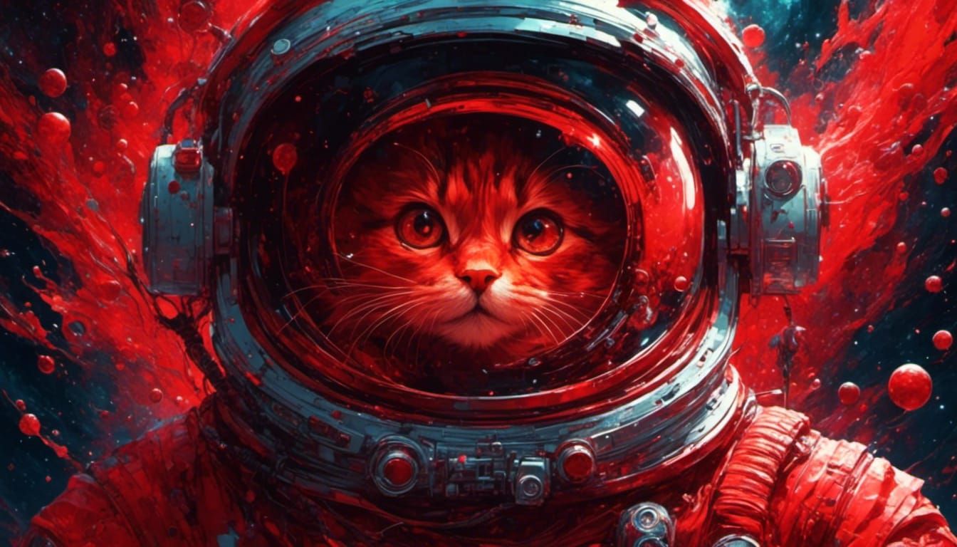Astronaut in Red Spacesuit Ready for Exploration