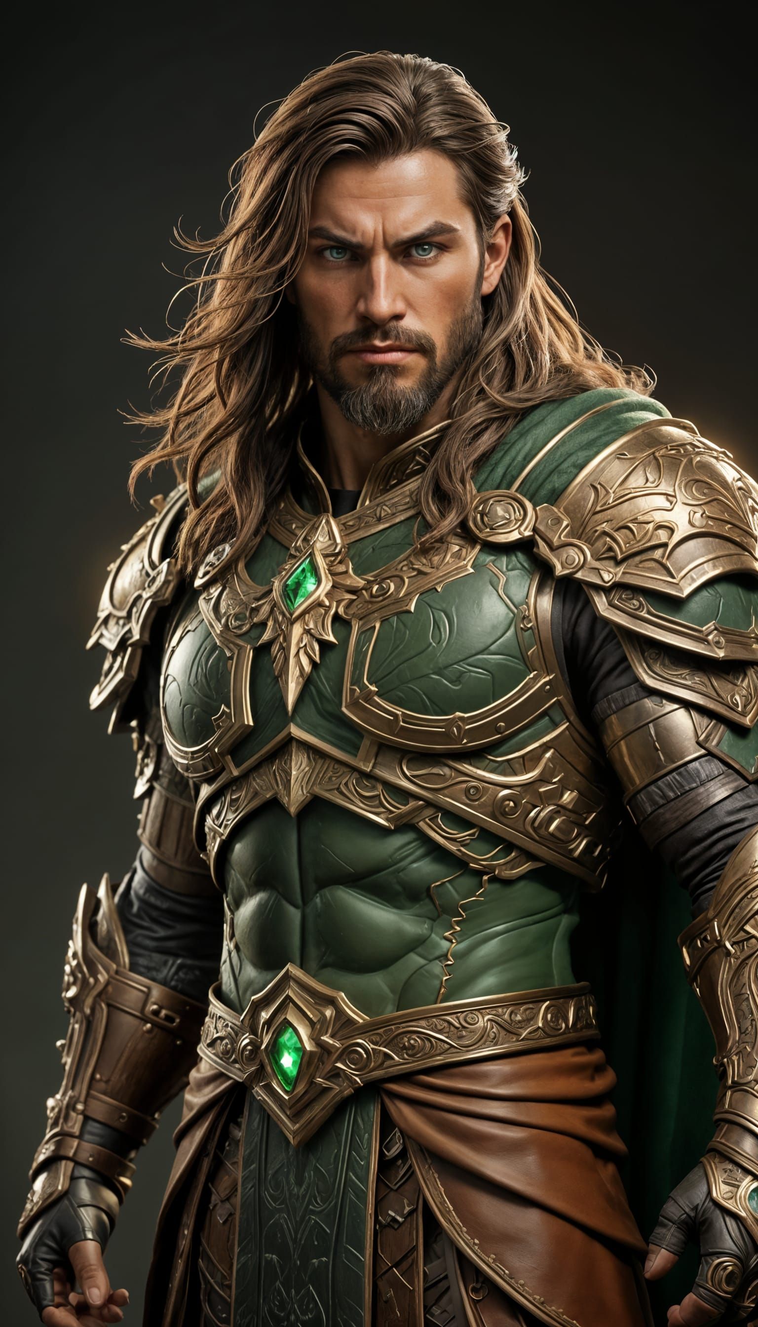 Warcraft-Inspired Human Ranger in Intricately Detailed Armor