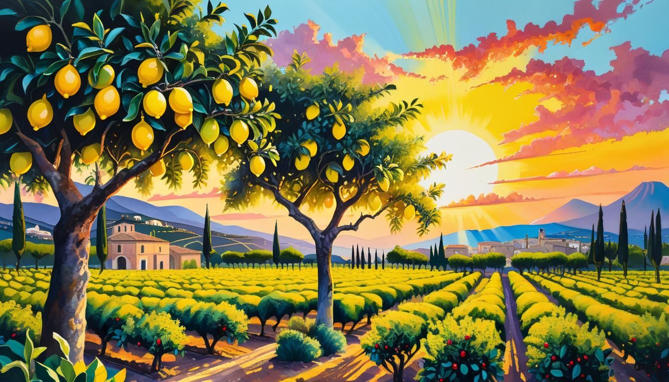 Landscape with lemon trees