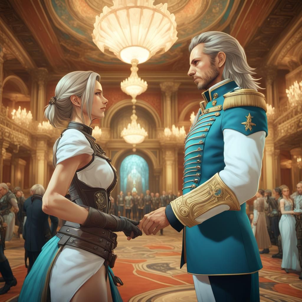 Captain Basch in Ballroom, Art Nouveau Style