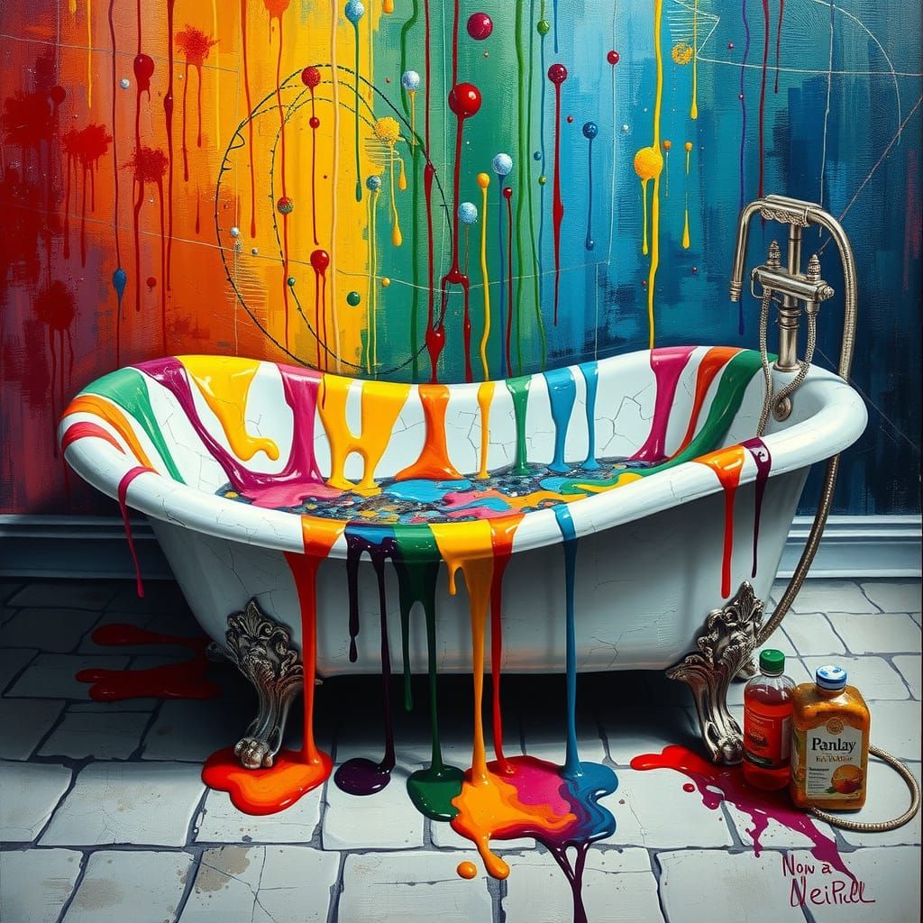 Abstract Expressionist Masterpiece with Pop Art Colors